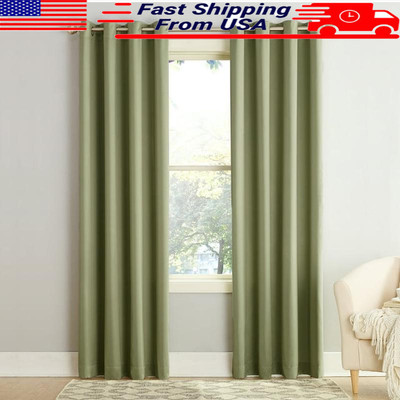 Madison Room-darkening Grommet Curtain Panel Washable 54x63 In Sage Green New -image