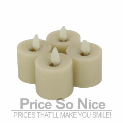 Pottery Barn Premium Flicker Flameless Wax Votive Candle, Ivory - Set of 4-image