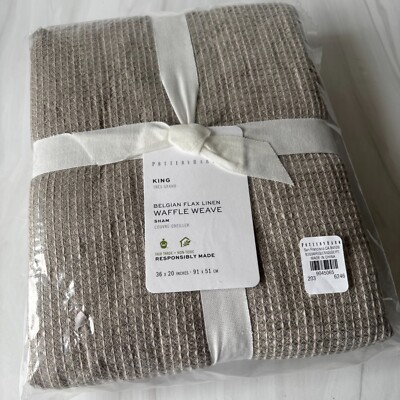 Pottery Barn KING Belgian Flax Linen Waffle Weave Sham 36