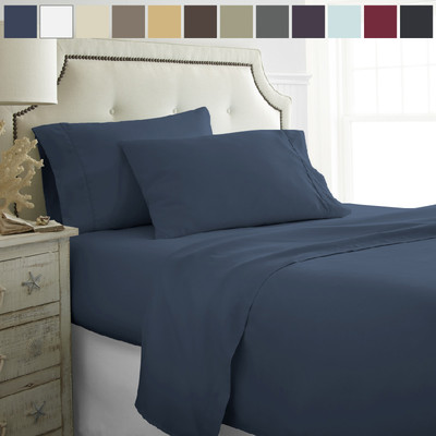 Microfiber Ultra Soft 4PC Bed Sheet Set - Kaycie Gray So Soft Collection-image