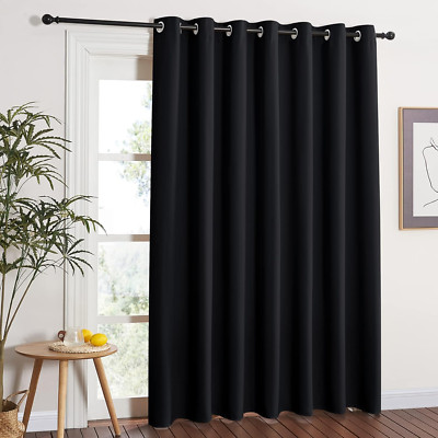 NICETOWN Blackout Sliding Glass Door Curtain for Living Room Extra Wide, Grommet-image
