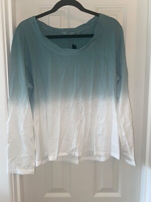CANDACE CAMERON BURE The Ocean Dipped Long Sleeve T TRELLIS sz LARGE-image