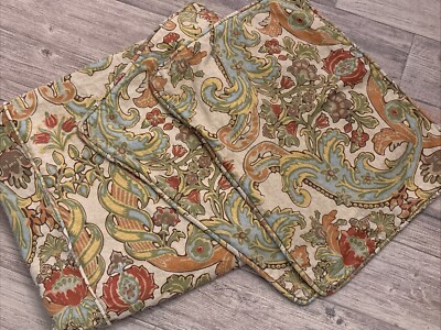 POTTERY BARN Duvet Cover F/Q & 2 Standard Shams Linen Cotton SIMONE JACOBEAN-image