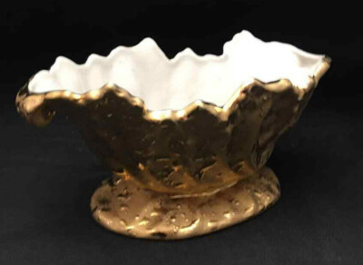 Cameo 22kt Gold covered bowl with shaped edge - Dixon Art Studio-image