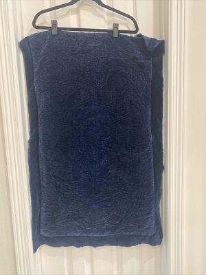 Pottery Barn Velvet Sham Navy Dark Blue Sham King 36x20 5413167 Floral Ruffle-image