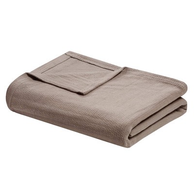 Freshspun Basketweave Luxury Cotton Blanket Khaki 108x90