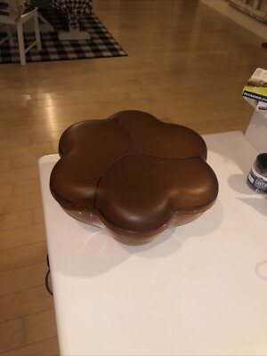 Retro Tupperware Large Amber Flower Shape Chip Dip Salad Bowl • 14” • Very Nice-image