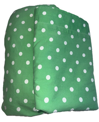 Pottery Barn Teen PBT Full Size Bed Sheets Lime Green Polka Dot Organic Cotton-image