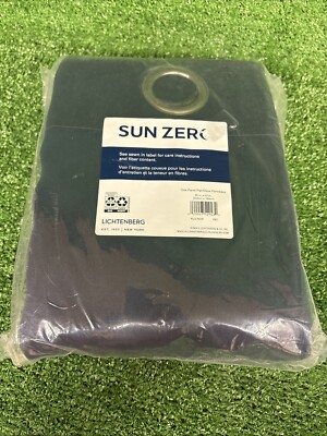 Sun Zero Barrow Energy Grommet Curtain Panel, 80in x 63in Navy-image