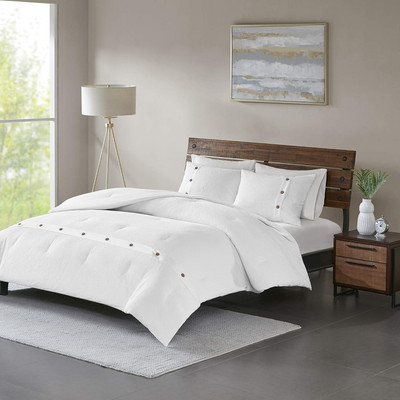 Cozy Cotton Comforter Set Casual Modern Design All Season Bedding, Matching Sham-image