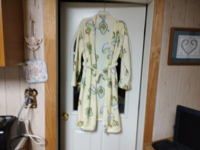 NWOT Em & Alfie Soft Fleece Yellow With Avacado Dip And Chips Robe Women's XL-image