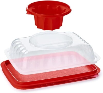 Tupperware Rectangular Jumbo Jel Ring Party Multilayer Dessert & Dip Mold 10.5 -image