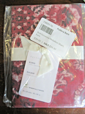 NWT One Pottery Barn Giovanna Medallion Sham Cover Euro 26