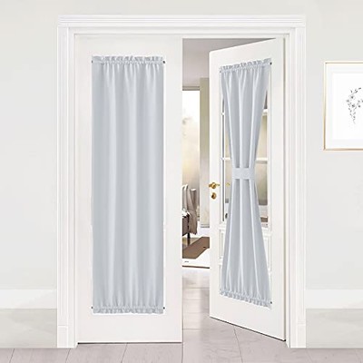NICETOWN Blackout Sidelight Curtain Panels, Room Darkening Thermal French Door C-image