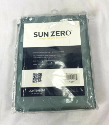 Sun Zero Mineral Green Lichtenberg Rod-Pocket Room-Darkening Curtain Panel,40x95-image