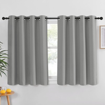 Blackout Short Curtain 54 inches Long - Thermal Insulated Solid Grommet Sound...-image