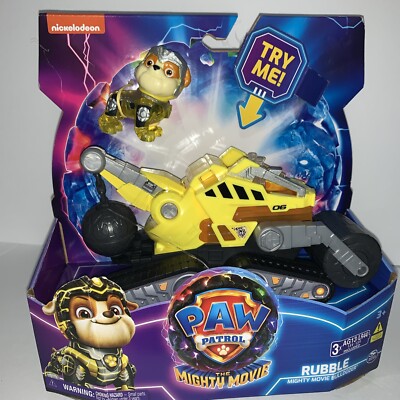 Paw Patrol The Mighty Movie Figures & Shaped Vehicle Rubble The Bulldozer-image