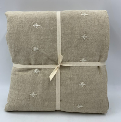 Pottery Barn Deepika Padukone Embroidered Duvet Cover Tan King/Cal King #N184U-image