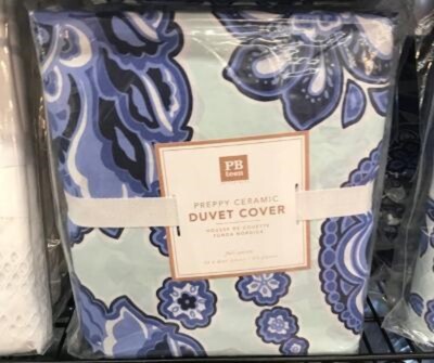 Pottery Barn Preppy Floral Duvet Cover Set Blue Twin 1 Standard Sham Terra Teen-image