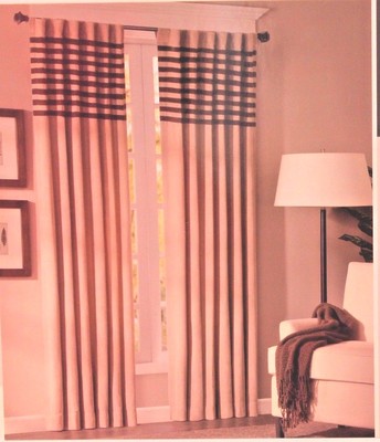Madison Park Brown & Beige Striped 1 Pair of Window Panels Curtains 84