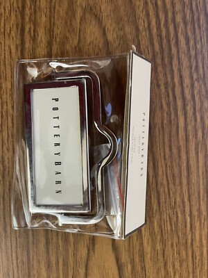 Set Of 6 Pottery Barn Front Mounted Hardware Label Pull Chrome 4.5