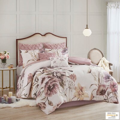 Madison Park Cassandra 8 Piece Cotton Printed Comforter Set-image