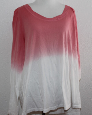 NWT CANDACE CAMERON BURE Pink Top The Ocean Dipped Long-Sleeve Top Size XL-image