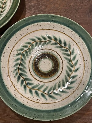 5 Pottery Barn San Miguel 9”  Bowls Made In Peru Authentic Rare Stoneware Green-image