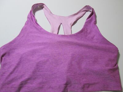 Dip Sport Bra Size XL Purple Wireless Unlined Racerback Pullover Activewear-image