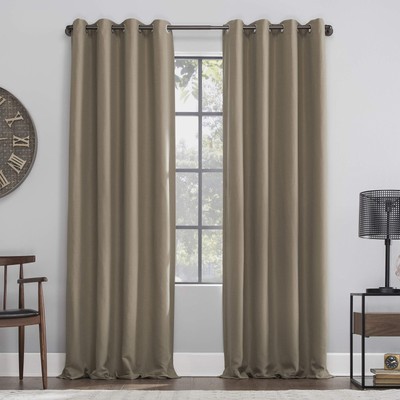 Linen Total Blackout Grommet Top Curtain, 52