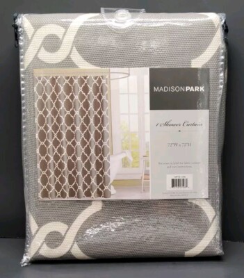 NEW Madison Park Shower Curtain Gray Mediterranean 72