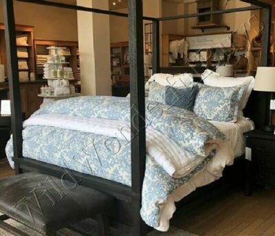 Pottery Barn Jacquard Medallion Duvet Cover Set Blue Queen 2 Euro Shams Riviera-image