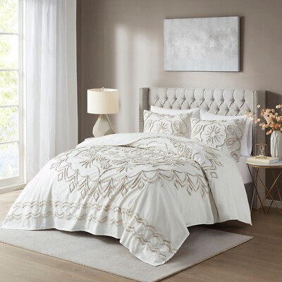 Madison Park Violette 3 Piece Tufted Cotton Chenille  Coverlet Set-image
