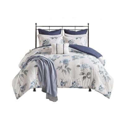 100% Polyester 7 Piece Printed Seersucker Comforter Set with Throw Blanket...-image