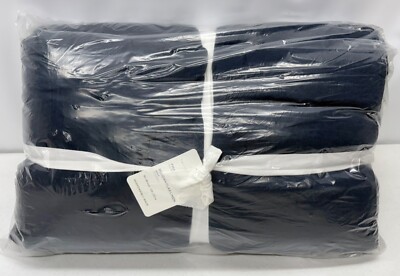 NEW Pottery Barn Belgian Flax Linen Tufted FULL/QUEEN Quilt~Midnight Blue-image