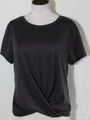 NEW Sporty Top Dark Grey Front Tie Look Sz  Extra Large XL-image