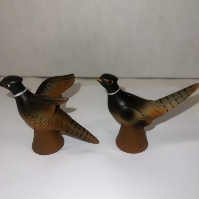 Pottery Barn Ring Neck Pheasants Salt & Pepper Shakers Woodland Birds 25-image