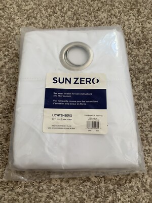 Sun Zero Blackout Grommet Top Curtain Panel WHITE  50