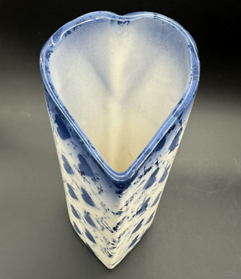 Heart Shaped Studio Pottery Art Vase Handmade Ceramics Valentines Day 7.5
