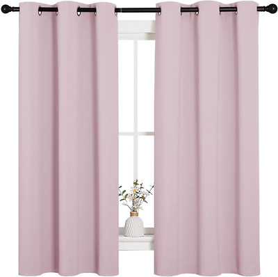 Nursery Essential Thermal Insulated Solid Grommet Top Blackout Curtains/Drapes (-image