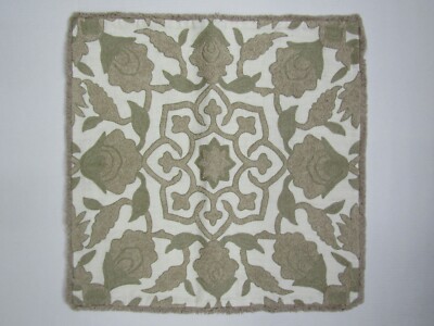 Pottery Barn Lovisa Medallion Linen Pillow Cover Natural 22