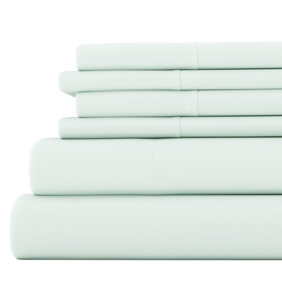 6 Piece Bed Sheet Set, Mint, King-image