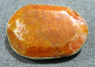 Vintage dyed howlite dipped goldtone metal rims large heavy bead for jewelry mak-image