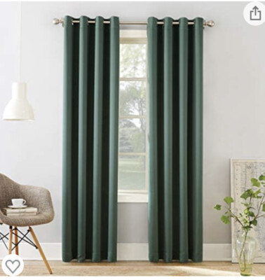 Sun Zero Kenneth Energy Saving Blackout Grommet Curtain Panel Evergreen-image