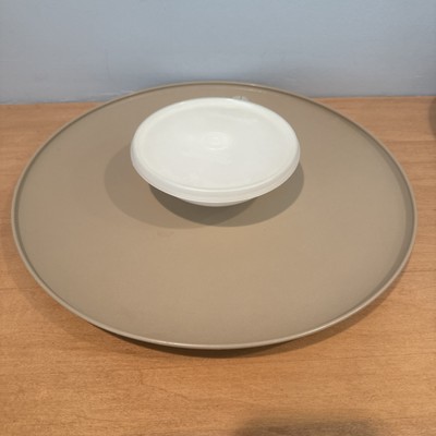 Vintage Tupperware Dip-N-Serve 492-2 Almond Used Great Shape Chips Dip Veggie E-image