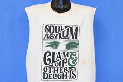 vtg 80s SOUL ASYLUM CLAM DIP & OTHER DELIGHTS DISTRESSED MUSCLE TANK t-shirt XL-image
