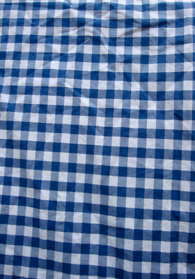 Pottery Barn Kids Blue & White Gingham Large Check Duvet Cover Twin Size Cotton-image