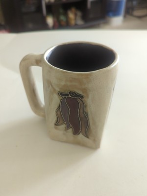 Mara Mexico Studio Art Pottery Chili Peppers Mug Square Signed 14oz-image