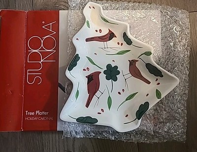 Studio Nova Susan Steinberg Holiday Cardinal Christmas Tree Shaped Candy Dish-image