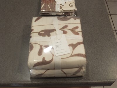 New 3PC Pottery Barn Montrose Suzani King Duvet And 2 Shams Rosewood Embroidered-image